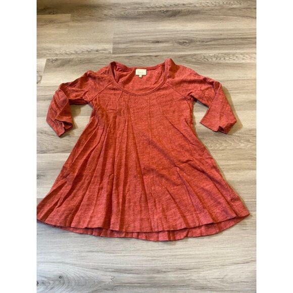 Deletta, Anthropologie, women's red 100% cotton flared tunic size small - Picture 1 of 9
